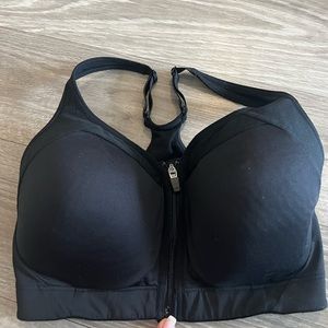 Black sports bra with built in padding